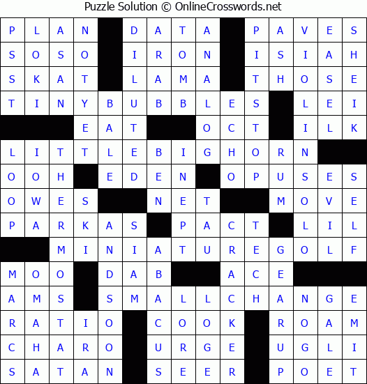 Solution for Crossword Puzzle #8905