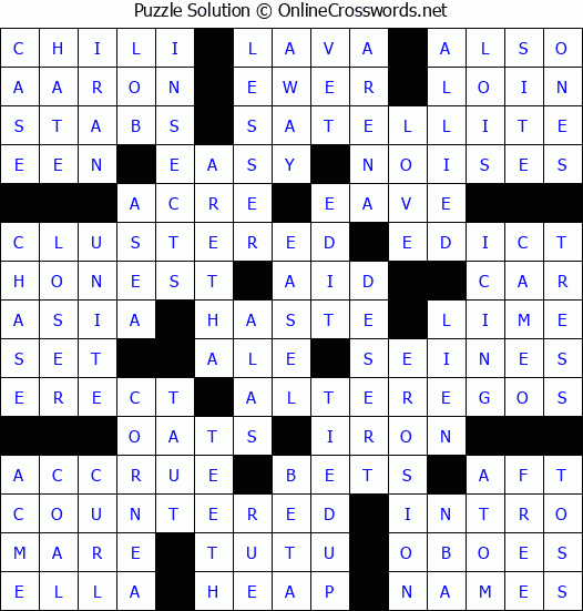 Solution for Crossword Puzzle #89052