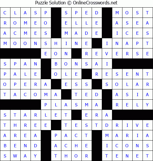 Solution for Crossword Puzzle #89076