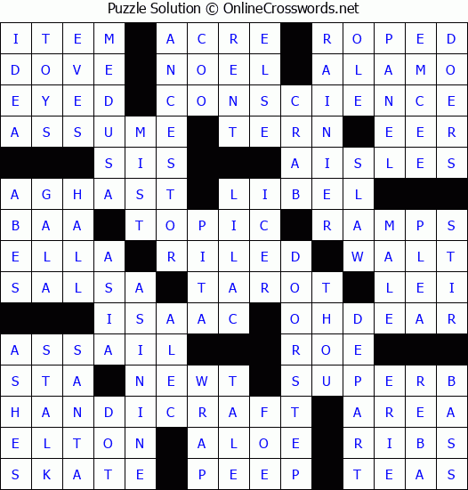 Solution for Crossword Puzzle #89150