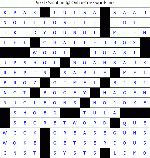 Solution for Crossword Puzzle #8926