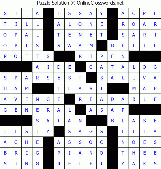Solution for Crossword Puzzle 89261