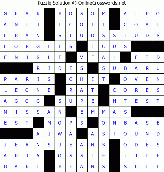 Solution for Crossword Puzzle #8927