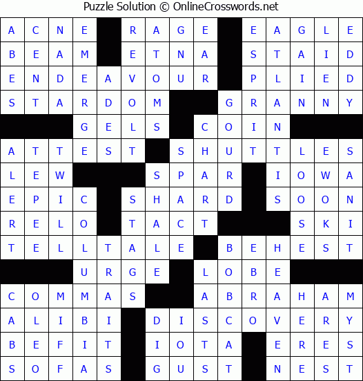 Solution for Crossword Puzzle #8929