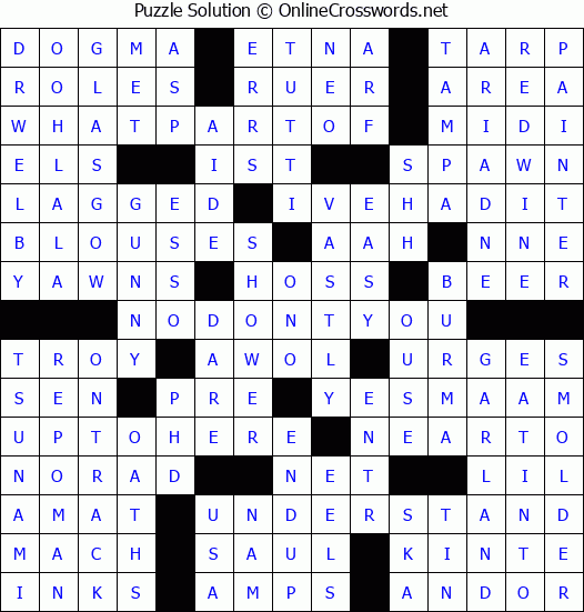 Solution for Crossword Puzzle #8930