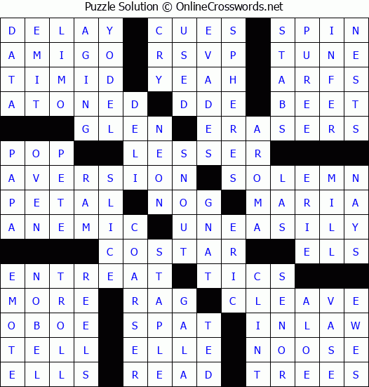 Solution for Crossword Puzzle #89302