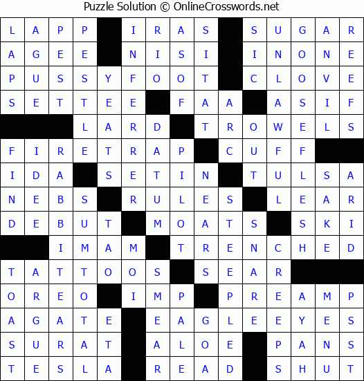 Solution for Crossword Puzzle #894