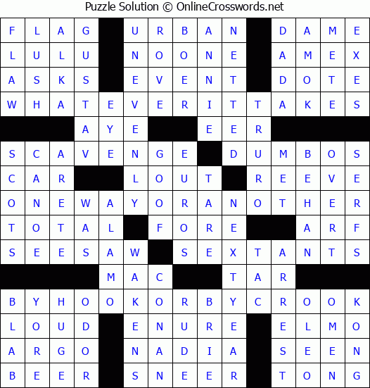 Solution For Crossword Puzzle 8946