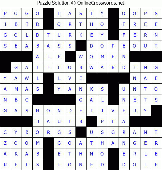 Solution for Crossword Puzzle #8958
