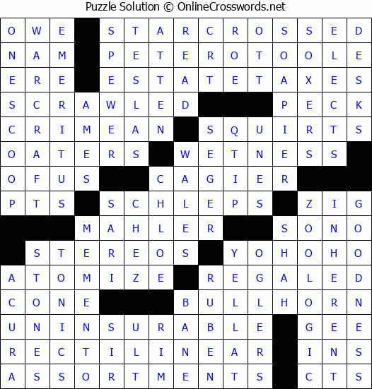 Solution for Crossword Puzzle #8983