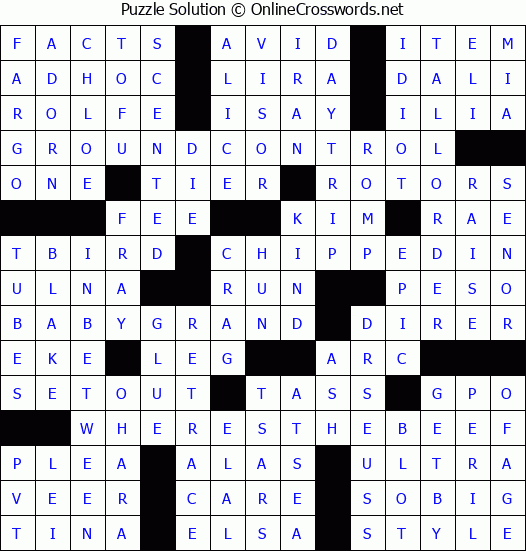 Solution for Crossword Puzzle 8991