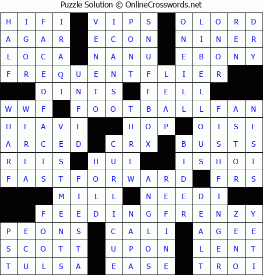 Solution for Crossword Puzzle #9014