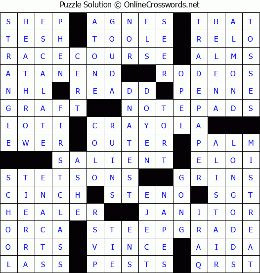 Solution for Crossword Puzzle #9085