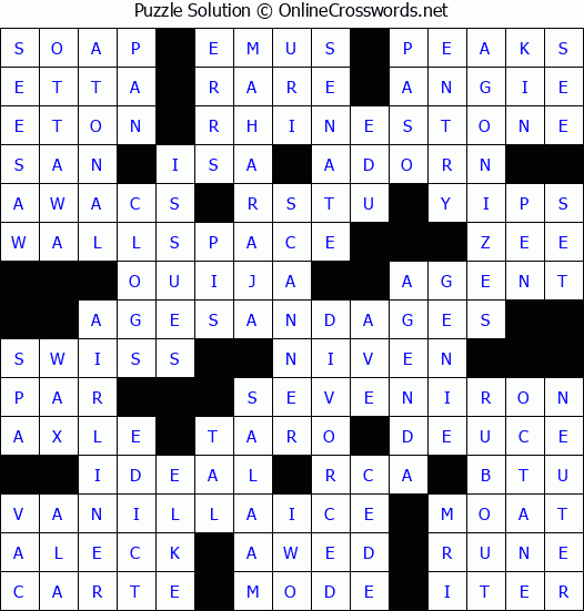 Solution for Crossword Puzzle #9108