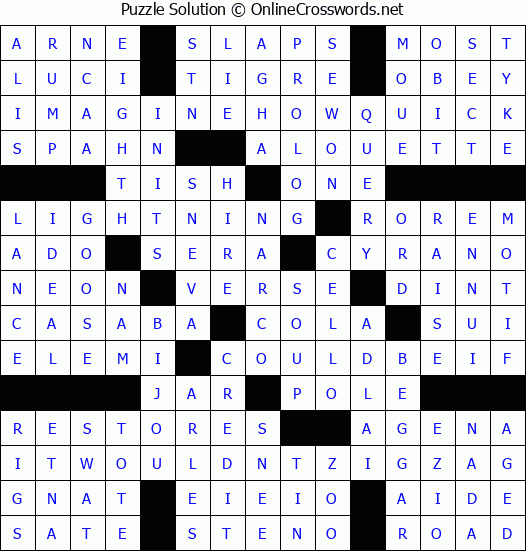 Solution for Crossword Puzzle #9122