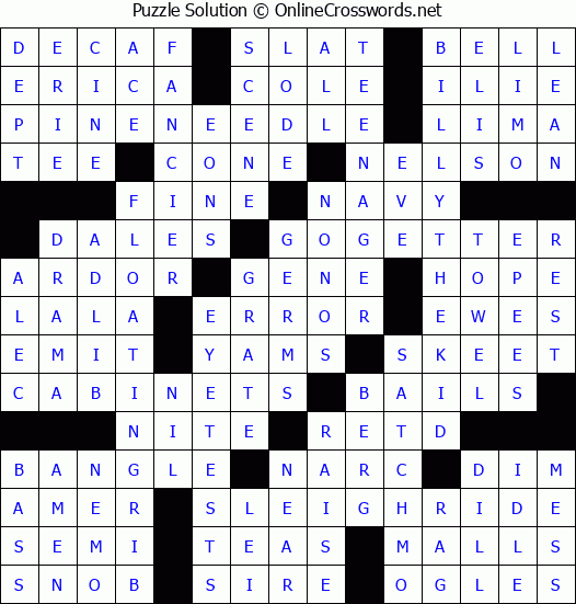 Solution for Crossword Puzzle #9159