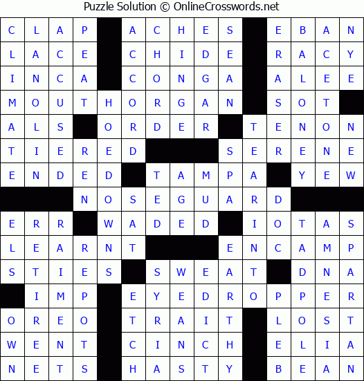 Solution for Crossword Puzzle #917