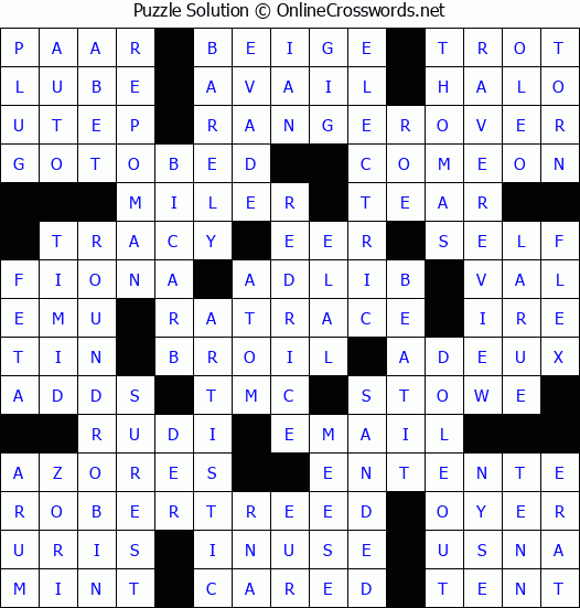 Solution for Crossword Puzzle #9188