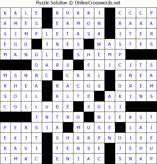 Solution for Crossword Puzzle #9191