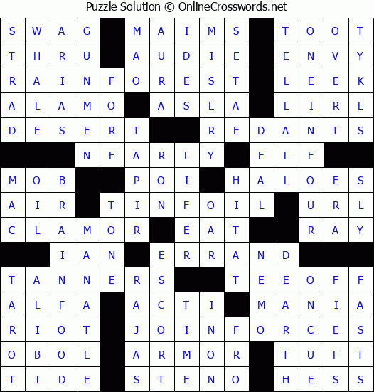 Solution for Crossword Puzzle #924