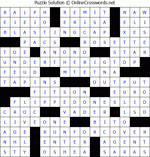 Solution for Crossword Puzzle #9293