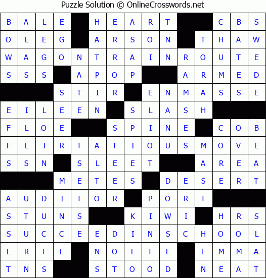 Solution for Crossword Puzzle #9299