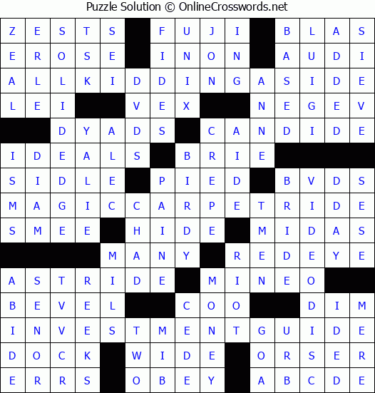 Solution for Crossword Puzzle #9300