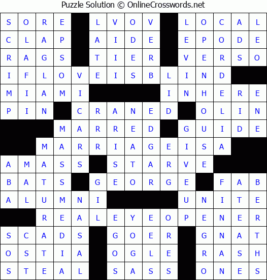 Solution for Crossword Puzzle #934