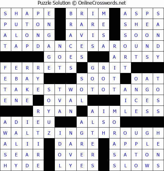 Solution for Crossword Puzzle #9353
