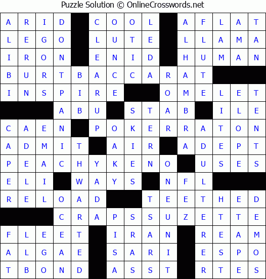 Solution for Crossword Puzzle #9356