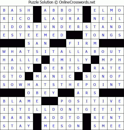 Solution for Crossword Puzzle #966