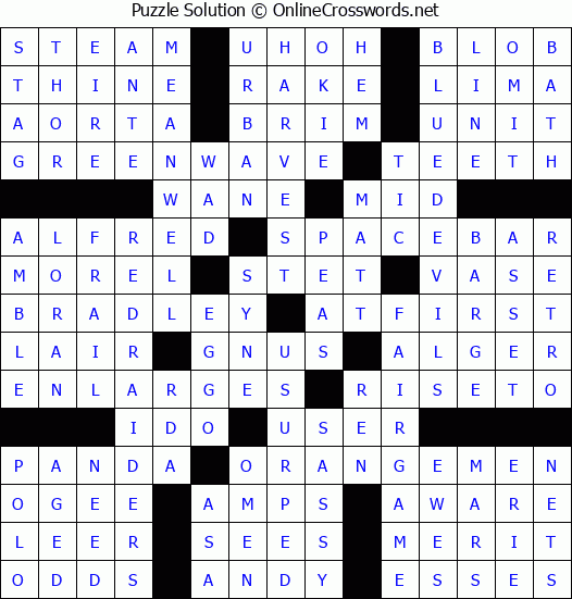 Solution for Crossword Puzzle #978