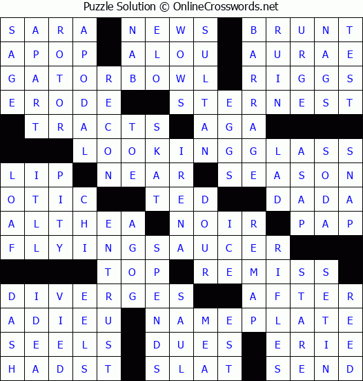 Solution for Crossword Puzzle #982